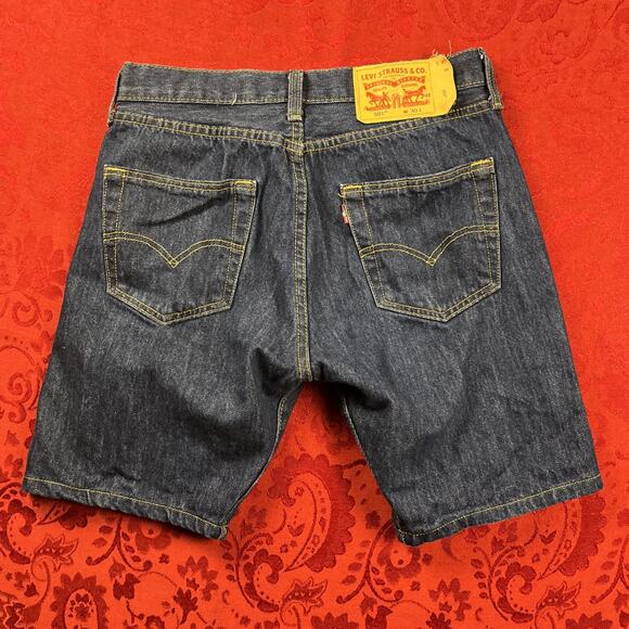 Levis 501 Button Fly Shorts Men 30 Denim Jorts Blue Skater Jean Straight *read‎ - Picture 1 of 10